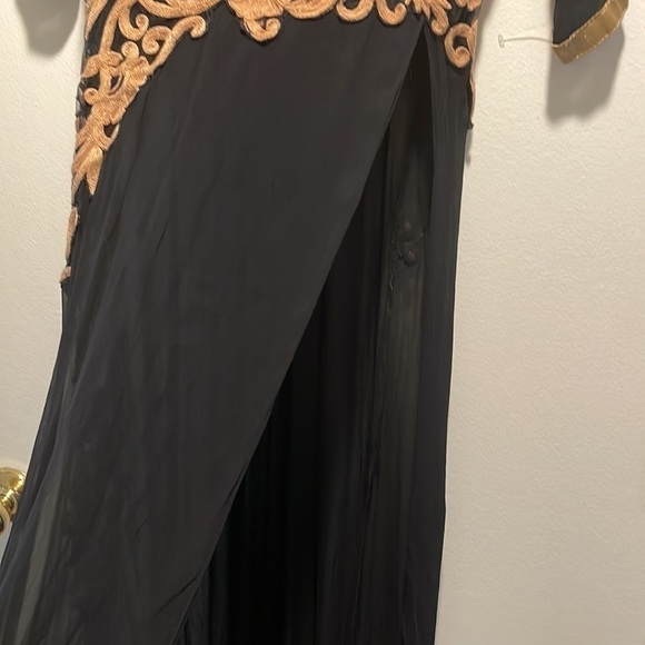 𝅺Elegant Rhythm Embellished Dipped Side Half Sheer Dress Nightdress - Picture 5 of 16